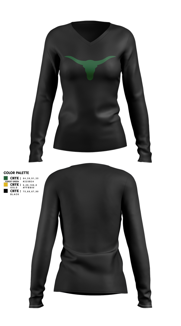 Womens Long Sleeve Vneck Shirt, Battle Mountain Longhorns, Wrestling, Teamtime, Team time, sublimation, custom sports apparel, team uniforms, spirit wear, spiritwear, sports uniforms, custom shirts, team store, custom team store, fundraiser sports, apparel fundraiser
