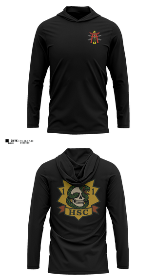 Long Sleeve Hooded Sun Shirt, HSC 1-1 SFG(A), Army, Teamtime, Team time, sublimation, custom sports apparel, team uniforms, spirit wear, spiritwear, sports uniforms, custom shirts, team store, custom team store, fundraiser sports, apparel fundraiser