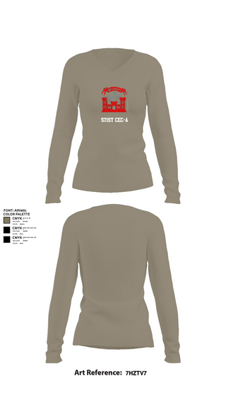 Womens Long Sleeve Vneck Shirt, 571st CEC-A, , Teamtime, Team time, sublimation, custom sports apparel, team uniforms, spirit wear, spiritwear, sports uniforms, custom shirts, team store, custom team store, fundraiser sports, apparel fundraiser