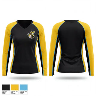 Womens Long Sleeve Vneck Shirt, HORNETS, Baseball, Teamtime, Team time, sublimation, custom sports apparel, team uniforms, spirit wear, spiritwear, sports uniforms, custom shirts, team store, custom team store, fundraiser sports, apparel fundraiser