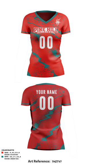 Womens Short Sleeve Vneck Shirt, Pine Hill High School Volleyball, Women's Volleyball, Teamtime, Team time, sublimation, custom sports apparel, team uniforms, spirit wear, spiritwear, sports uniforms, custom shirts, team store, custom team store, fundraiser sports, apparel fundraiser