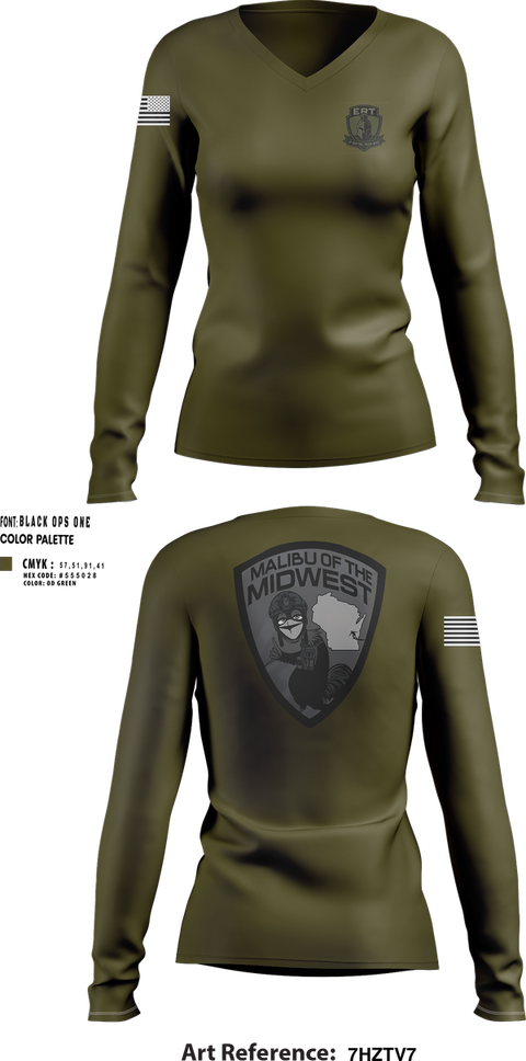Womens Long Sleeve Vneck Shirt, ERT, , Teamtime, Team time, sublimation, custom sports apparel, team uniforms, spirit wear, spiritwear, sports uniforms, custom shirts, team store, custom team store, fundraiser sports, apparel fundraiser