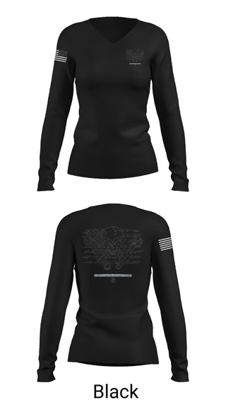 Womens Long Sleeve Vneck Shirt, 1245th Transportation Company, , Teamtime, Team time, sublimation, custom sports apparel, team uniforms, spirit wear, spiritwear, sports uniforms, custom shirts, team store, custom team store, fundraiser sports, apparel fundraiser