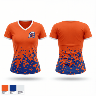 Womens Short Sleeve Vneck Shirt, ESM Spartans, Cheer, Teamtime, Team time, sublimation, custom sports apparel, team uniforms, spirit wear, spiritwear, sports uniforms, custom shirts, team store, custom team store, fundraiser sports, apparel fundraiser