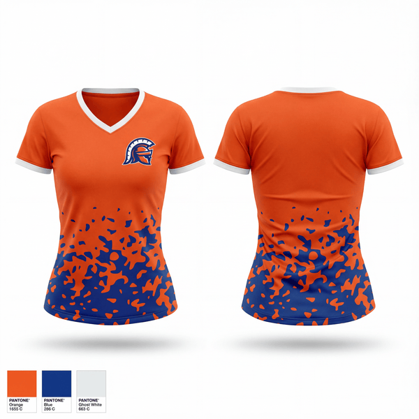 Womens Short Sleeve Vneck Shirt, ESM Spartans, Cheer, Teamtime, Team time, sublimation, custom sports apparel, team uniforms, spirit wear, spiritwear, sports uniforms, custom shirts, team store, custom team store, fundraiser sports, apparel fundraiser