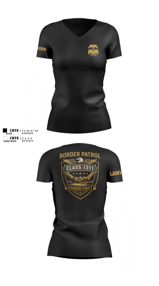 Womens Short Sleeve Vneck Shirt, Border Patrol, Police, Teamtime, Team time, sublimation, custom sports apparel, team uniforms, spirit wear, spiritwear, sports uniforms, custom shirts, team store, custom team store, fundraiser sports, apparel fundraiser