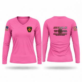 Womens Long Sleeve Vneck Shirt, Audubon, Fire Department, Teamtime, Team time, sublimation, custom sports apparel, team uniforms, spirit wear, spiritwear, sports uniforms, custom shirts, team store, custom team store, fundraiser sports, apparel fundraiser