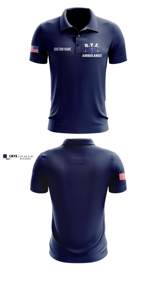 Short Sleeve Performance Polo, B.Y.E. AMBULANCE SERVICE INC., EMS/EMT, Teamtime, Team time, sublimation, custom sports apparel, team uniforms, spirit wear, spiritwear, sports uniforms, custom shirts, team store, custom team store, fundraiser sports, apparel fundraiser