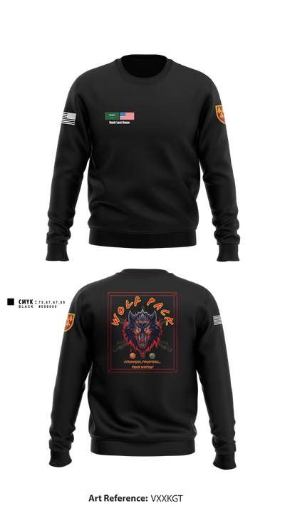 Wolf PAC-🚀🚀🚀 3395688 Crew Neck Sweatshirt - 7