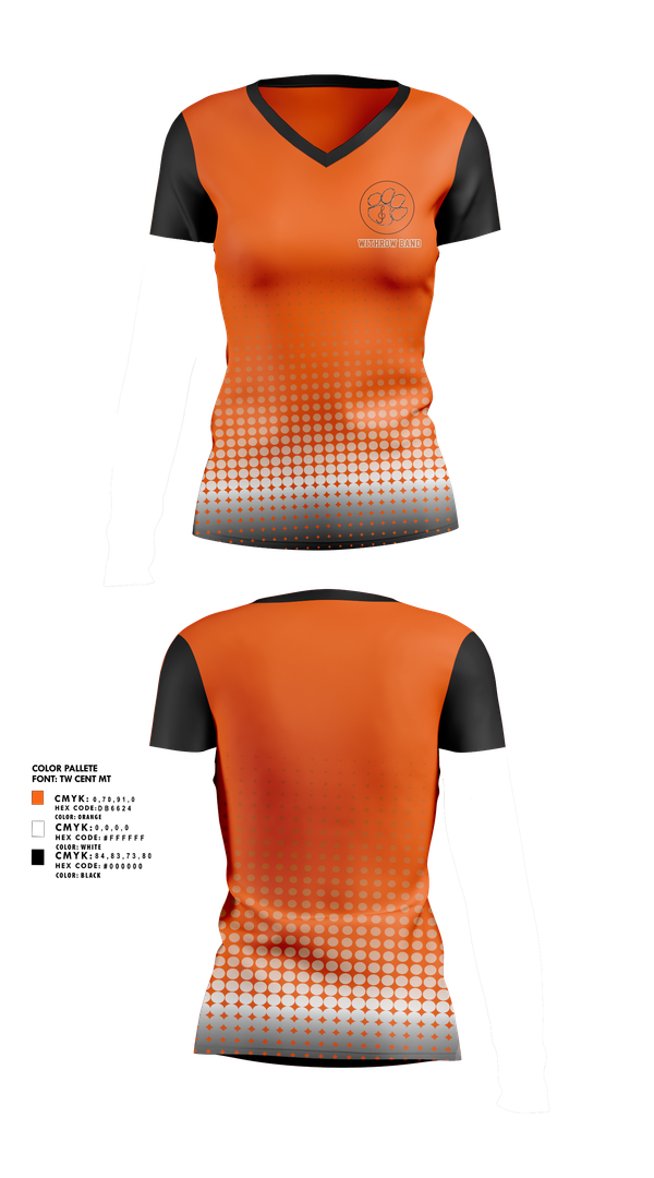 Womens Short Sleeve Vneck Shirt, Withrow Band, Spirit Store, Teamtime, Team time, sublimation, custom sports apparel, team uniforms, spirit wear, spiritwear, sports uniforms, custom shirts, team store, custom team store, fundraiser sports, apparel fundraiser