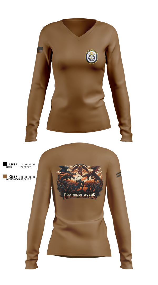 Womens Long Sleeve Vneck Shirt, USS CAPE ST. GEORGE, , Teamtime, Team time, sublimation, custom sports apparel, team uniforms, spirit wear, spiritwear, sports uniforms, custom shirts, team store, custom team store, fundraiser sports, apparel fundraiser