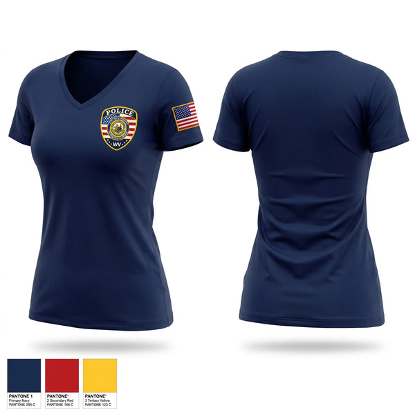 Womens Short Sleeve Vneck Shirt, Chester Police Department, Police, Teamtime, Team time, sublimation, custom sports apparel, team uniforms, spirit wear, spiritwear, sports uniforms, custom shirts, team store, custom team store, fundraiser sports, apparel fundraiser