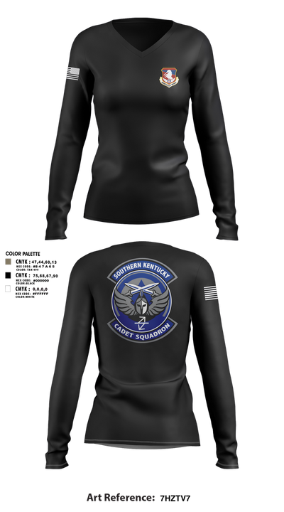 GLR-KY-300 69993935 Women's Long Sleeve V-neck Shirt - 6