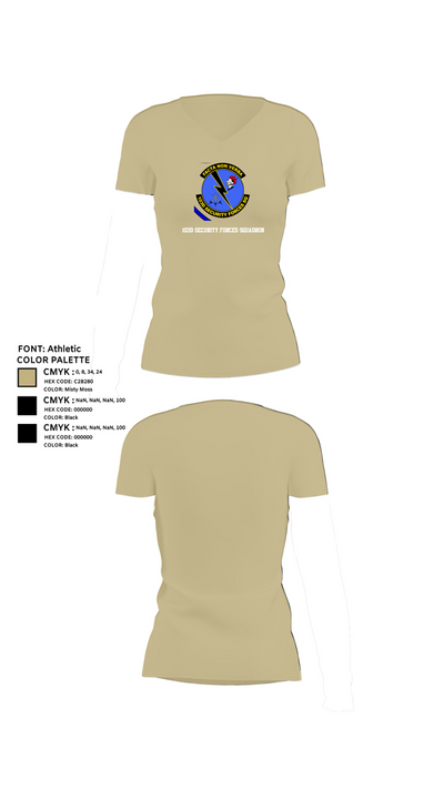 103d SECURITY FORCES SQUADRON 19845829 Women's Short Sleeve V-neck Shirt - 84