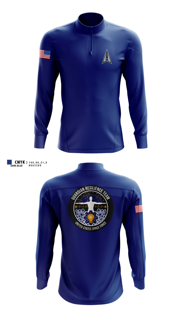 Quarter Zip Jacket, Guardian Resilience Team, Space Force, Teamtime, Team time, sublimation, custom sports apparel, team uniforms, spirit wear, spiritwear, sports uniforms, custom shirts, team store, custom team store, fundraiser sports, apparel fundraiser