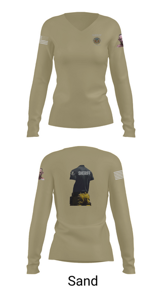 Womens Long Sleeve Vneck Shirt, Sheriff Transportation, , Teamtime, Team time, sublimation, custom sports apparel, team uniforms, spirit wear, spiritwear, sports uniforms, custom shirts, team store, custom team store, fundraiser sports, apparel fundraiser