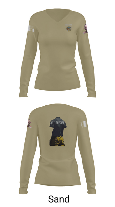 Sheriff Transportation 46102117 Women's Long Sleeve V-neck Shirt - 92