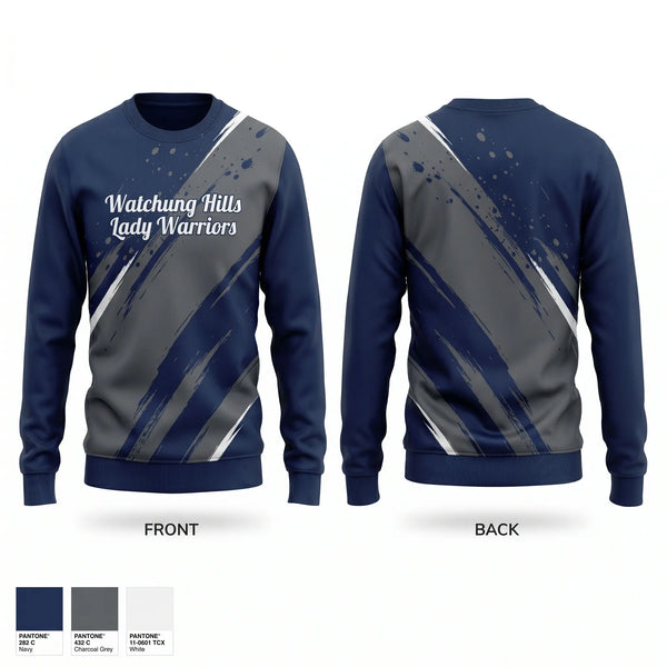 Crew Neck Sweatshirt, Watchung Hills Lady Warriors, Softball, Teamtime, Team time, sublimation, custom sports apparel, team uniforms, spirit wear, spiritwear, sports uniforms, custom shirts, team store, custom team store, fundraiser sports, apparel fundraiser