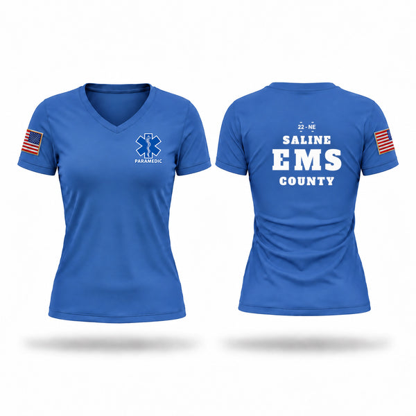 Womens Short Sleeve Vneck Shirt, Crete Area Medical Center EMS, EMS/EMT, Teamtime, Team time, sublimation, custom sports apparel, team uniforms, spirit wear, spiritwear, sports uniforms, custom shirts, team store, custom team store, fundraiser sports, apparel fundraiser