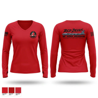 Womens Long Sleeve Vneck Shirt, 96 BS, Air Force, Teamtime, Team time, sublimation, custom sports apparel, team uniforms, spirit wear, spiritwear, sports uniforms, custom shirts, team store, custom team store, fundraiser sports, apparel fundraiser