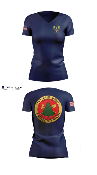 Womens Short Sleeve Vneck Shirt, CALFIRE Rainbow Fire Center, Fire Department, Teamtime, Team time, sublimation, custom sports apparel, team uniforms, spirit wear, spiritwear, sports uniforms, custom shirts, team store, custom team store, fundraiser sports, apparel fundraiser