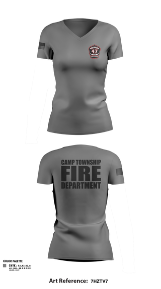 Womens Short Sleeve Vneck Shirt, Camp Township Fire Department, Fire Department, Teamtime, Team time, sublimation, custom sports apparel, team uniforms, spirit wear, spiritwear, sports uniforms, custom shirts, team store, custom team store, fundraiser sports, apparel fundraiser