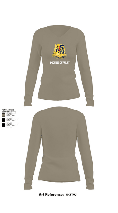 1-105th cavalry 36351622 Women's Long Sleeve V-neck Shirt - 62