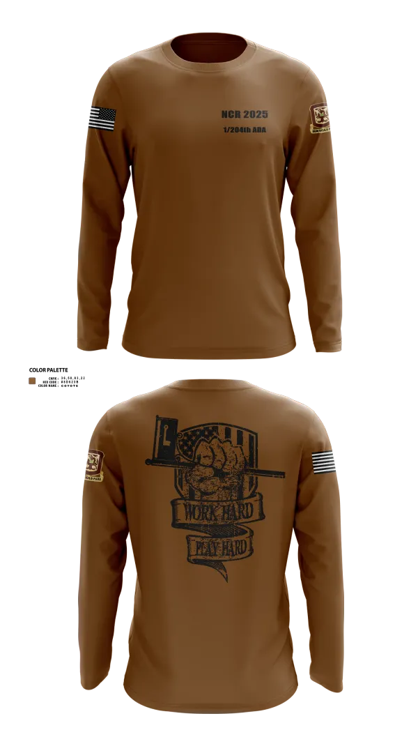 Long Sleeve Performance Shirt, 1/204th ADA, , Teamtime, Team time, sublimation, custom sports apparel, team uniforms, spirit wear, spiritwear, sports uniforms, custom shirts, team store, custom team store, fundraiser sports, apparel fundraiser