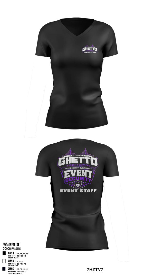 Womens Short Sleeve Vneck Shirt, GHETTO SECURITY SERVICES, , Teamtime, Team time, sublimation, custom sports apparel, team uniforms, spirit wear, spiritwear, sports uniforms, custom shirts, team store, custom team store, fundraiser sports, apparel fundraiser