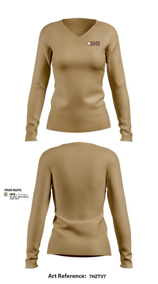 Womens Long Sleeve Vneck Shirt, Sharon Eagles Swimming, Swimming, Teamtime, Team time, sublimation, custom sports apparel, team uniforms, spirit wear, spiritwear, sports uniforms, custom shirts, team store, custom team store, fundraiser sports, apparel fundraiser