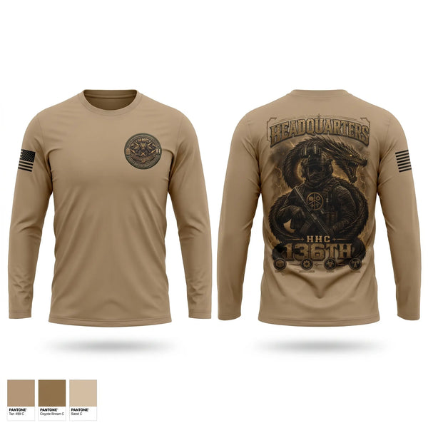Long Sleeve Performance Shirt, HHC 136th ESB, National Guard, Teamtime, Team time, sublimation, custom sports apparel, team uniforms, spirit wear, spiritwear, sports uniforms, custom shirts, team store, custom team store, fundraiser sports, apparel fundraiser