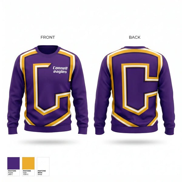 Crew Neck Sweatshirt, Connell eagles, Men's Basketball, Teamtime, Team time, sublimation, custom sports apparel, team uniforms, spirit wear, spiritwear, sports uniforms, custom shirts, team store, custom team store, fundraiser sports, apparel fundraiser