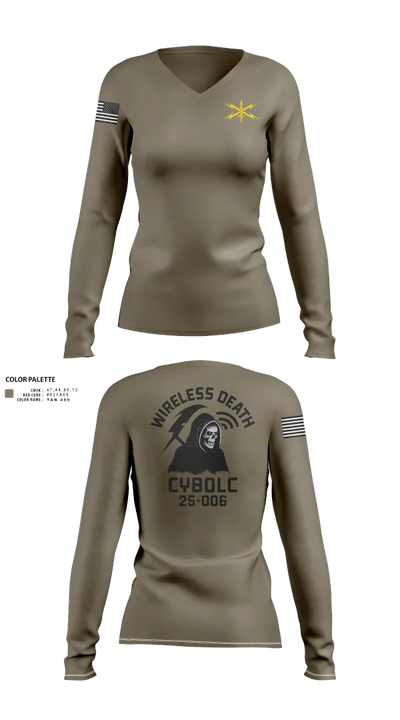 CyBOLC 25-006 6118734 Women's Long Sleeve V-neck Shirt - 202