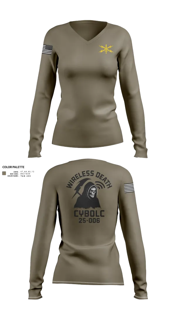 Womens Long Sleeve Vneck Shirt, CyBOLC 25-006, , Teamtime, Team time, sublimation, custom sports apparel, team uniforms, spirit wear, spiritwear, sports uniforms, custom shirts, team store, custom team store, fundraiser sports, apparel fundraiser