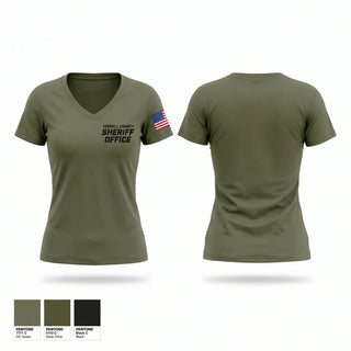 Womens Short Sleeve Vneck Shirt, TERRELL COUNTY SHERIFF OFFICE, Police, Teamtime, Team time, sublimation, custom sports apparel, team uniforms, spirit wear, spiritwear, sports uniforms, custom shirts, team store, custom team store, fundraiser sports, apparel fundraiser