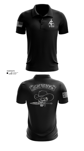 Short Sleeve Performance Polo, 2/C Sicarios, Army, Teamtime, Team time, sublimation, custom sports apparel, team uniforms, spirit wear, spiritwear, sports uniforms, custom shirts, team store, custom team store, fundraiser sports, apparel fundraiser