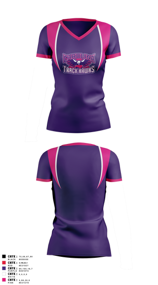 Womens Short Sleeve Vneck Shirt, Carolina Track Hawks, Track & Field, Teamtime, Team time, sublimation, custom sports apparel, team uniforms, spirit wear, spiritwear, sports uniforms, custom shirts, team store, custom team store, fundraiser sports, apparel fundraiser