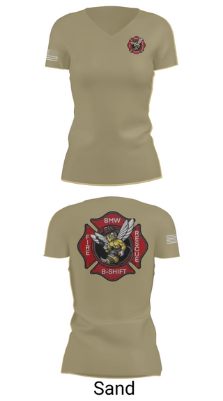 Womens Short Sleeve Vneck Shirt, B-Shift, Fire Department, Teamtime, Team time, sublimation, custom sports apparel, team uniforms, spirit wear, spiritwear, sports uniforms, custom shirts, team store, custom team store, fundraiser sports, apparel fundraiser