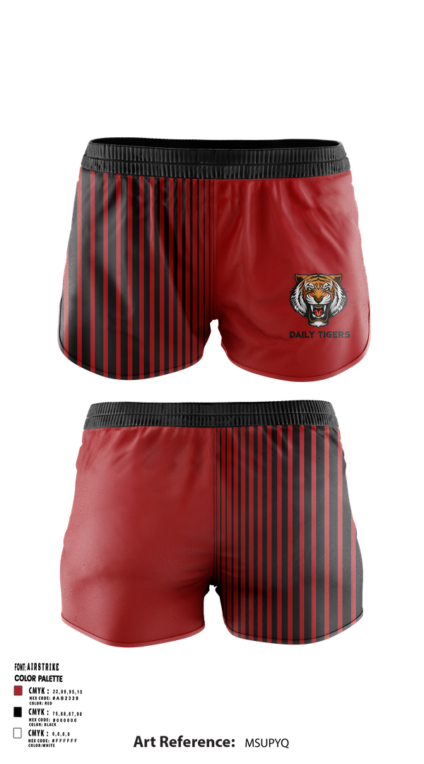 Womens Shorts, Daily Tigers, , Teamtime, Team time, sublimation, custom sports apparel, team uniforms, spirit wear, spiritwear, sports uniforms, custom shirts, team store, custom team store, fundraiser sports, apparel fundraiser