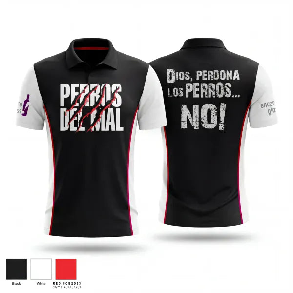 Short Sleeve Performance Polo, Perros del Mal, Men's Soccer, Teamtime, Team time, sublimation, custom sports apparel, team uniforms, spirit wear, spiritwear, sports uniforms, custom shirts, team store, custom team store, fundraiser sports, apparel fundraiser