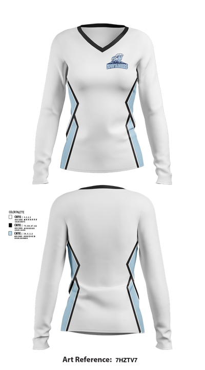 West Orange Mountaineers Basketball 93862172 Women's Long Sleeve V-neck Shirt - 41