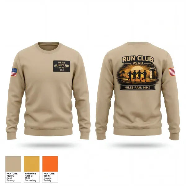 Crew Neck Sweatshirt, RUN CLUB (PSAB), Air Force, Teamtime, Team time, sublimation, custom sports apparel, team uniforms, spirit wear, spiritwear, sports uniforms, custom shirts, team store, custom team store, fundraiser sports, apparel fundraiser