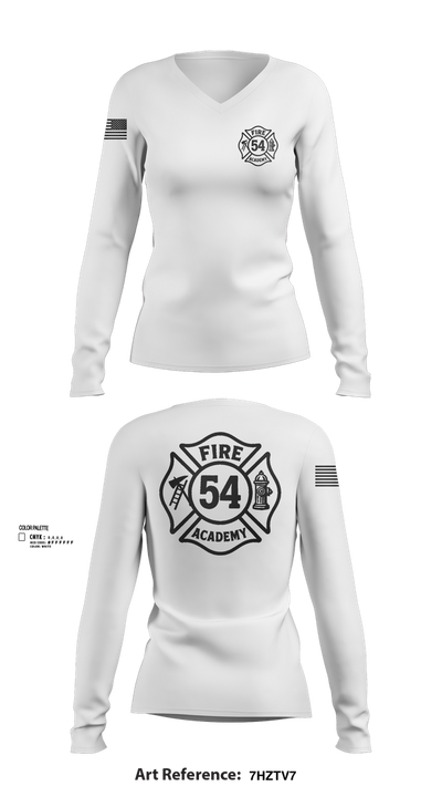 Class #54 78762440 Women's Long Sleeve V-neck Shirt - 102