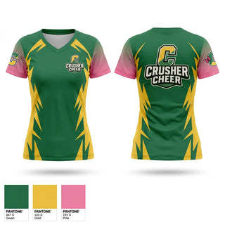 Womens Short Sleeve Vneck Shirt, Crushers, Cheer, Teamtime, Team time, sublimation, custom sports apparel, team uniforms, spirit wear, spiritwear, sports uniforms, custom shirts, team store, custom team store, fundraiser sports, apparel fundraiser