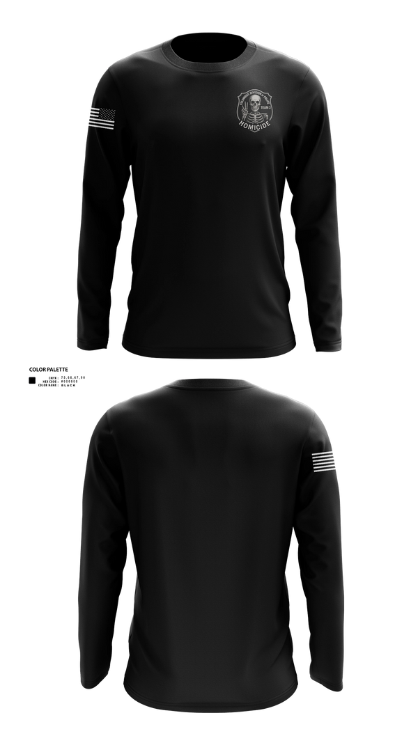 Long Sleeve Performance Shirt, Homicide Team 3, Police, Teamtime, Team time, sublimation, custom sports apparel, team uniforms, spirit wear, spiritwear, sports uniforms, custom shirts, team store, custom team store, fundraiser sports, apparel fundraiser