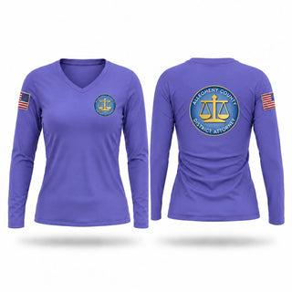 Womens Long Sleeve Vneck Shirt, Allegheny County District Attorney, Police, Teamtime, Team time, sublimation, custom sports apparel, team uniforms, spirit wear, spiritwear, sports uniforms, custom shirts, team store, custom team store, fundraiser sports, apparel fundraiser