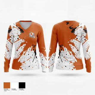Womens Long Sleeve Vneck Shirt, Beeville Trojans, , Teamtime, Team time, sublimation, custom sports apparel, team uniforms, spirit wear, spiritwear, sports uniforms, custom shirts, team store, custom team store, fundraiser sports, apparel fundraiser