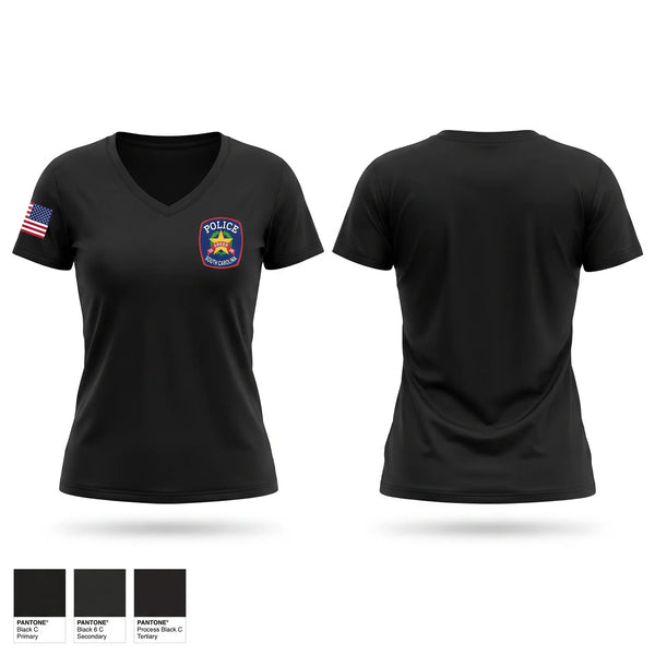 Womens Short Sleeve Vneck Shirt, Greer Criminal Investigations Division, Police, Teamtime, Team time, sublimation, custom sports apparel, team uniforms, spirit wear, spiritwear, sports uniforms, custom shirts, team store, custom team store, fundraiser sports, apparel fundraiser