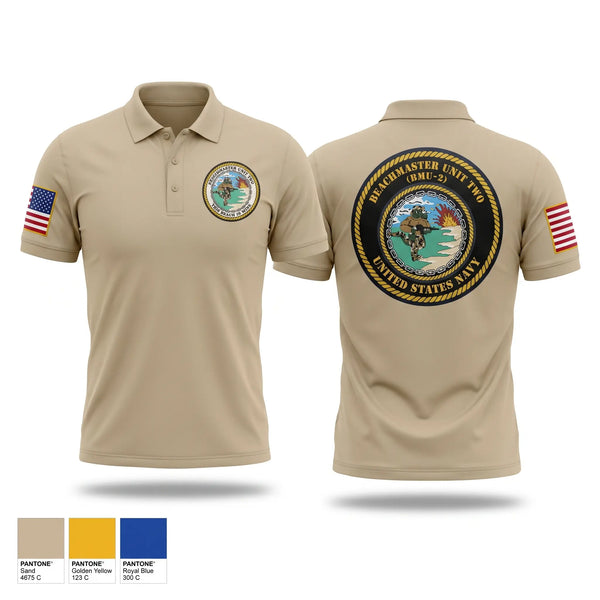 Short Sleeve Performance Polo, Beachmaster Unit Two, Navy, Teamtime, Team time, sublimation, custom sports apparel, team uniforms, spirit wear, spiritwear, sports uniforms, custom shirts, team store, custom team store, fundraiser sports, apparel fundraiser