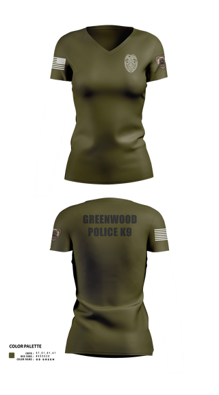 Womens Short Sleeve Vneck Shirt, GWD PD K9, Police, Teamtime, Team time, sublimation, custom sports apparel, team uniforms, spirit wear, spiritwear, sports uniforms, custom shirts, team store, custom team store, fundraiser sports, apparel fundraiser